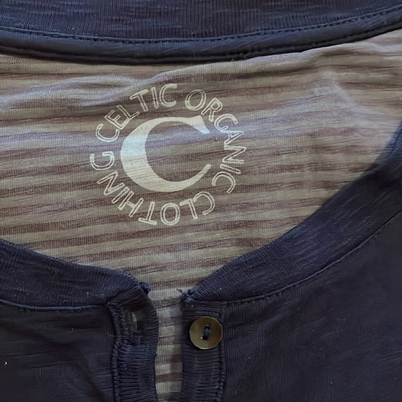 Celtic & Co Organic Cotton Henley. Navy Blue. - Picture 3 of 7